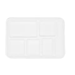 6 Compartment White Tray