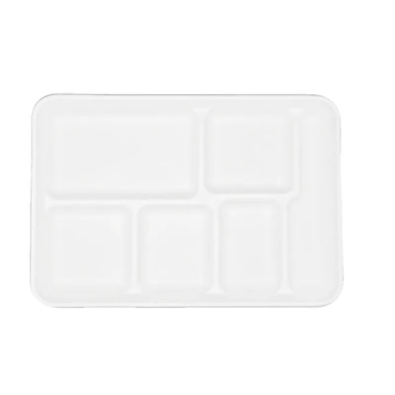 6 Compartment White Tray