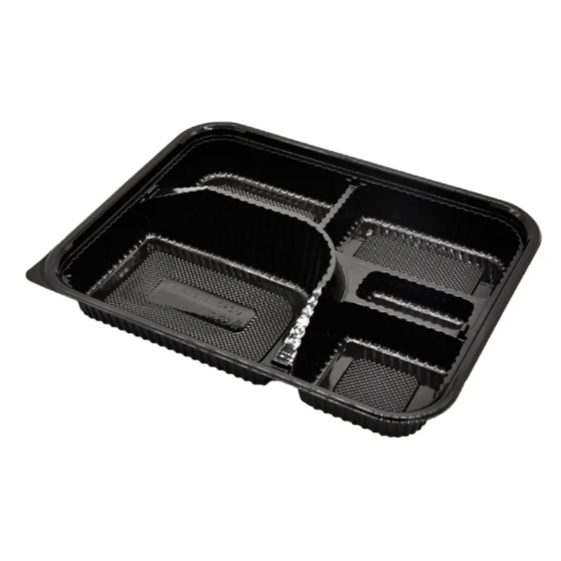 5 Compartment Black Bento Box